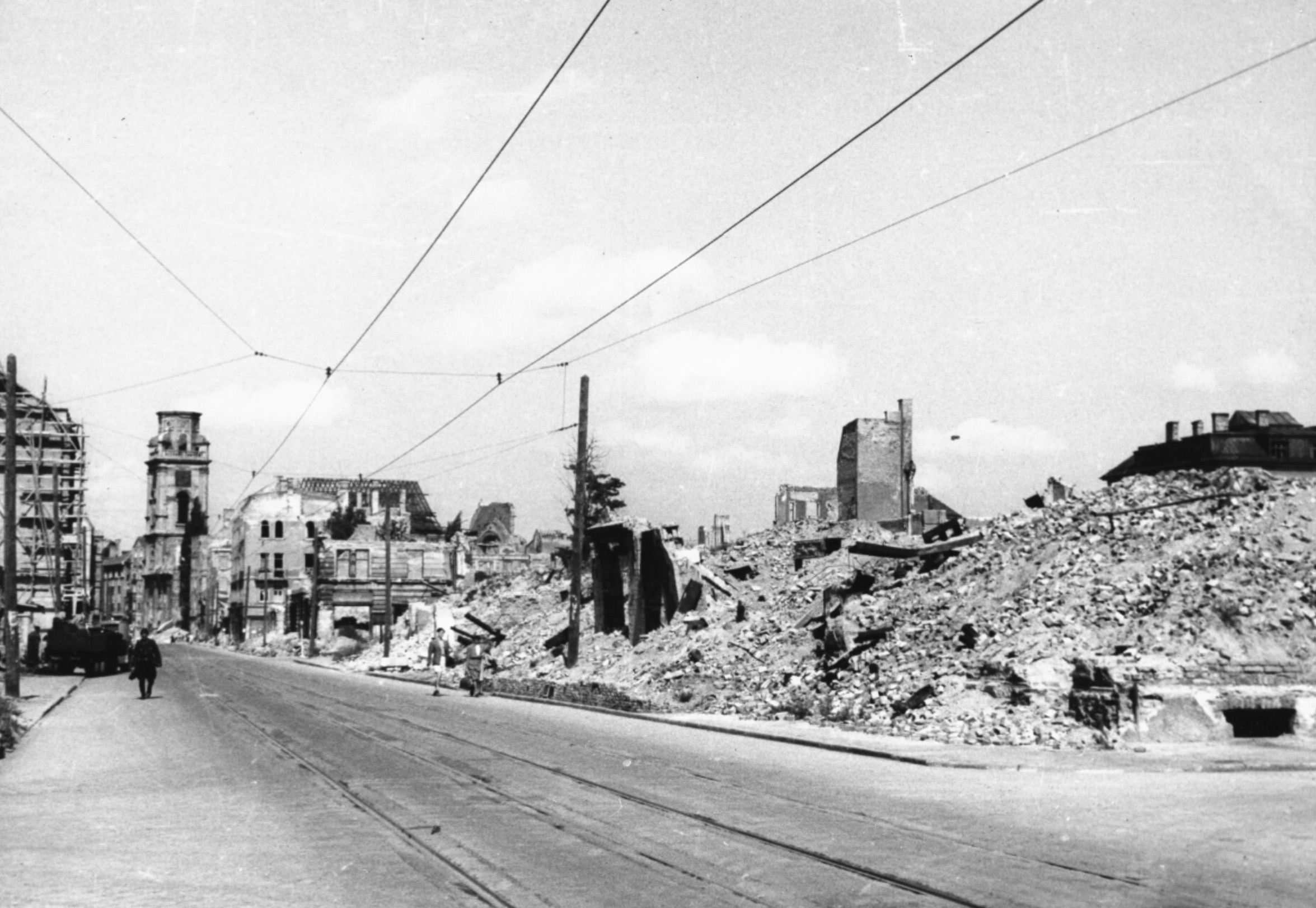 Zerstörte Stadt im 2. Weltkrieg